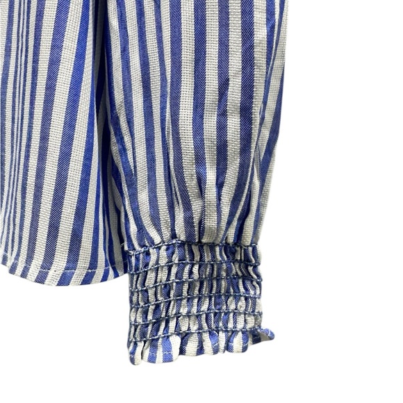 NWT Max Studio Blue and White Striped Casual Button Down Shirt - Picture 6 of 6